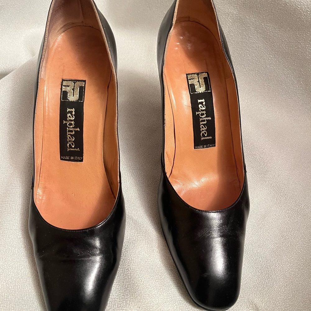 Raphael Elegant Black Leather Heels for Women